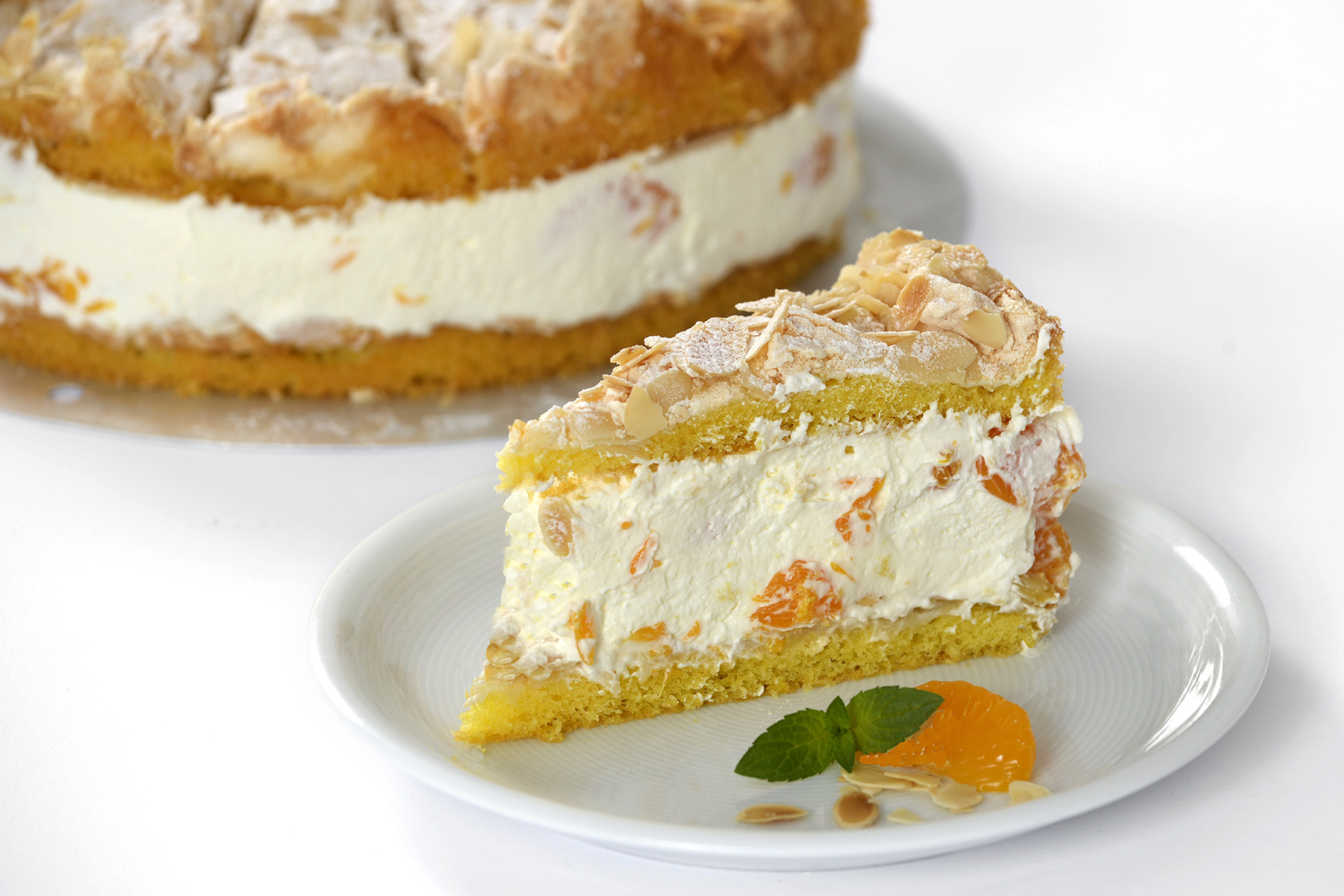 Mandeltorte ohne Gelatine Stück
